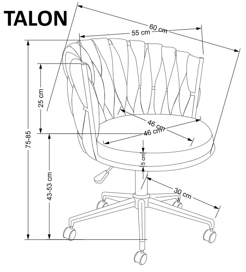 Halmar Študentská kancelárska stolička Talon, ružová