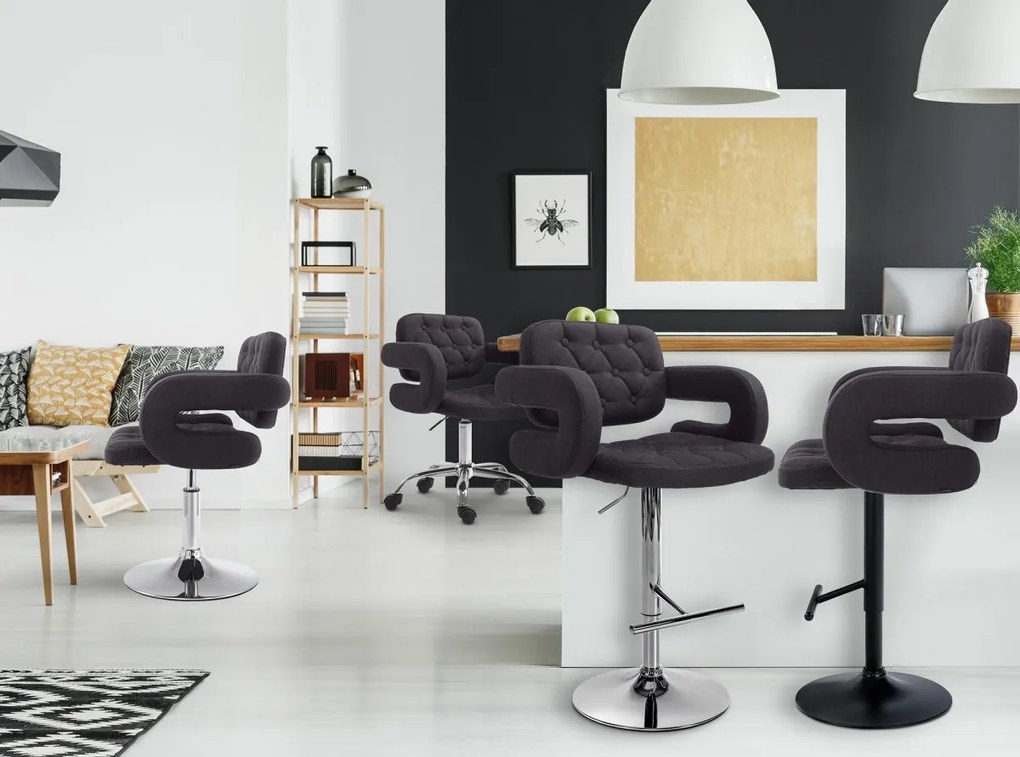 Design-Shop Pracovná stolička Dublin - látka - Čierna