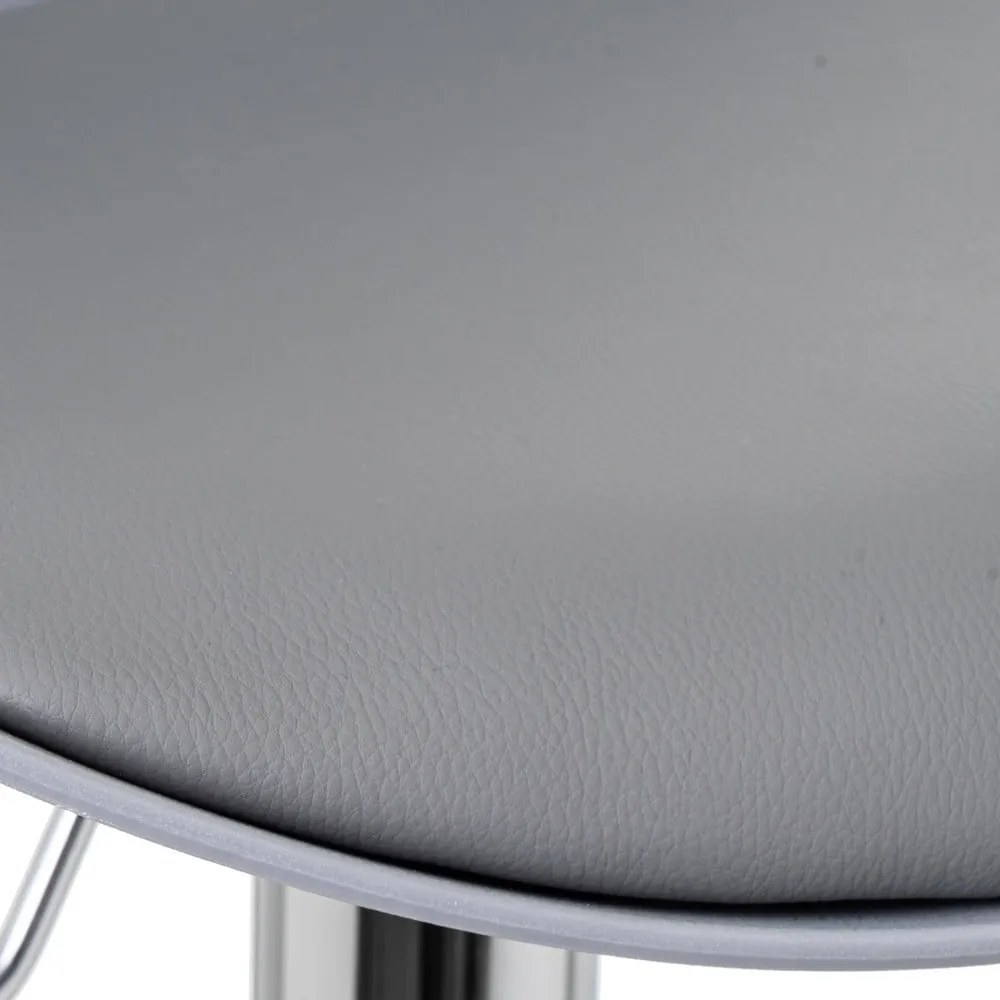 Sivé barové stoličky s nastaviteľnou výškou z imitácie kože v súprave 2 ks (výška sedadla 56,5 cm) – Casa Selección