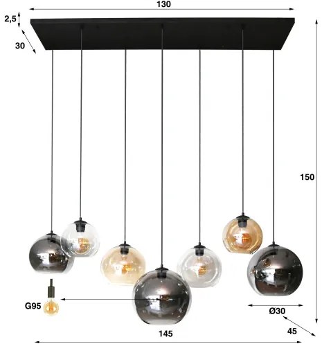 Luster 78-77 4+3 Multi Globe XL - Komfort-nábytok