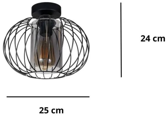 Prisadený luster CORRINI 1xE27/60W/230V pr. 25 cm čierna/šedá