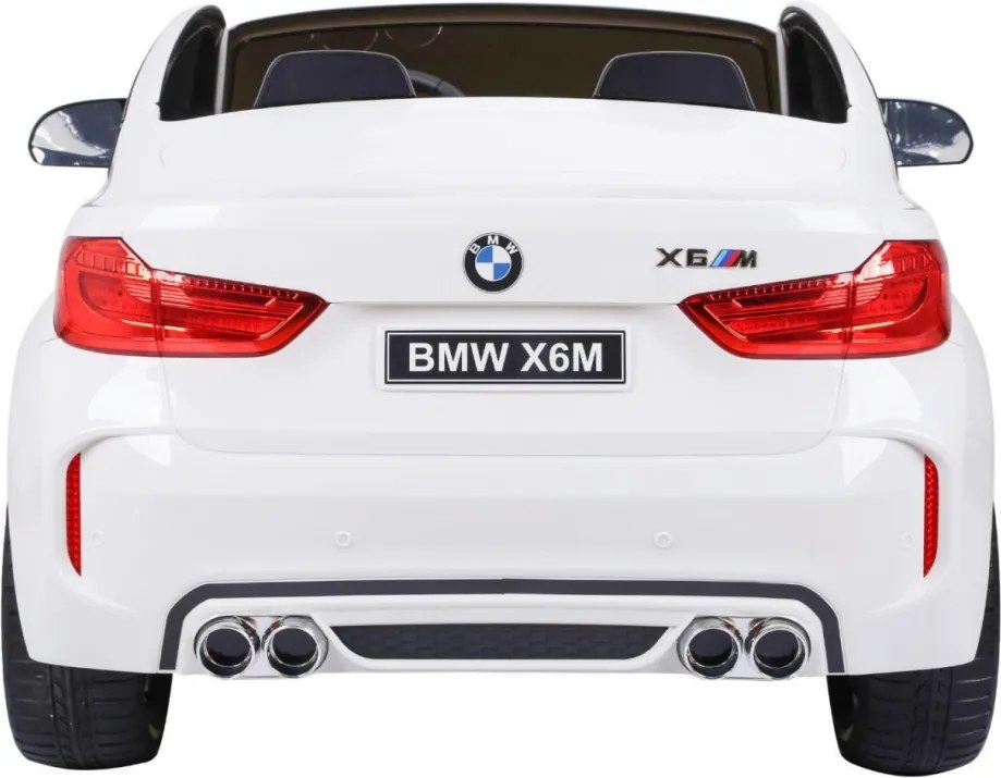 Ramiz BMW X6M XXL pre 2 deti Biele SUV + diaľkové ovládanie + ekokoža