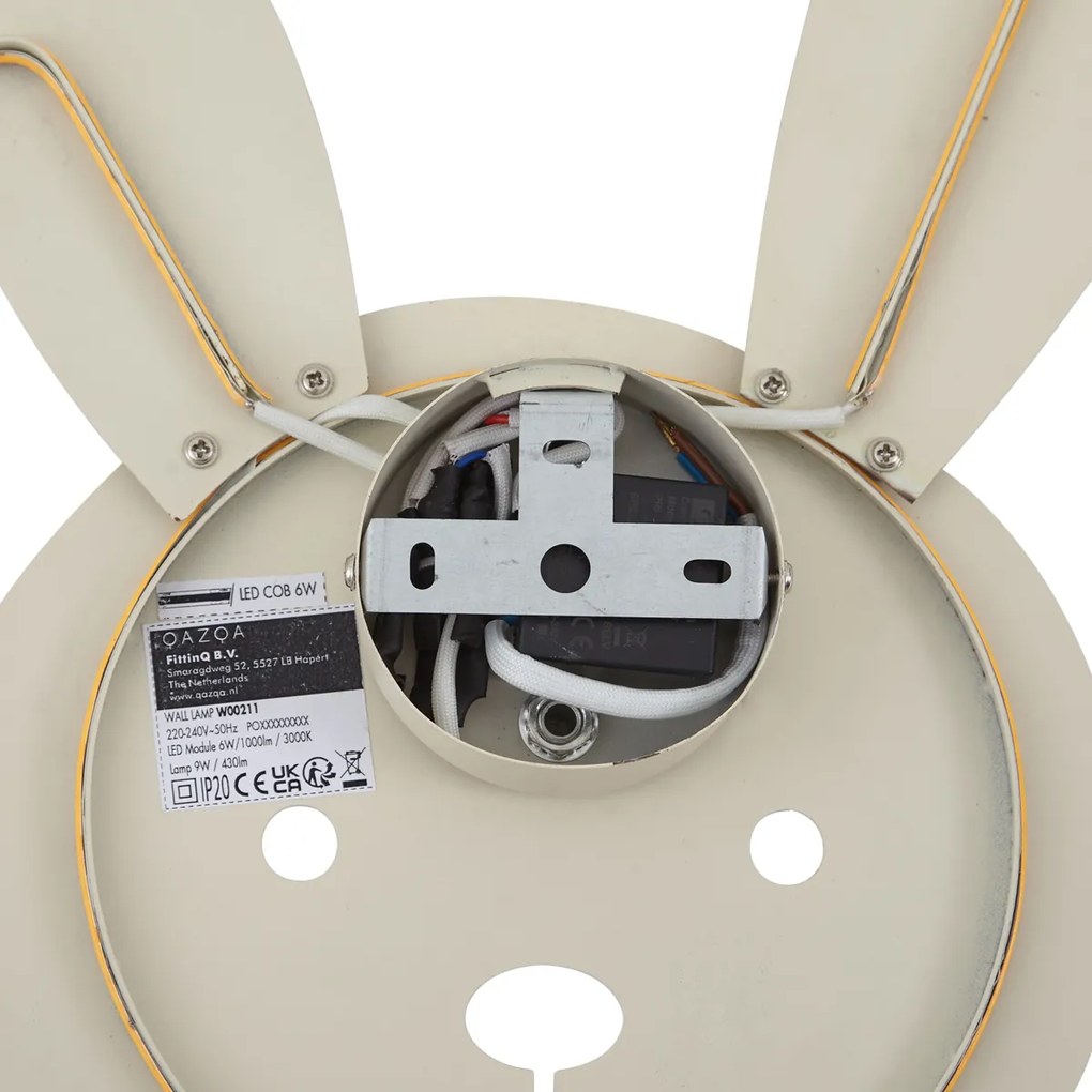 Detská nástenná lampa béžová vrátane LED 3-stupňovo stmievateľná - Benny zajačik