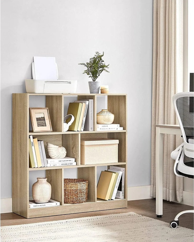 Knižnica, oddeľovač miestnosti, farba dub