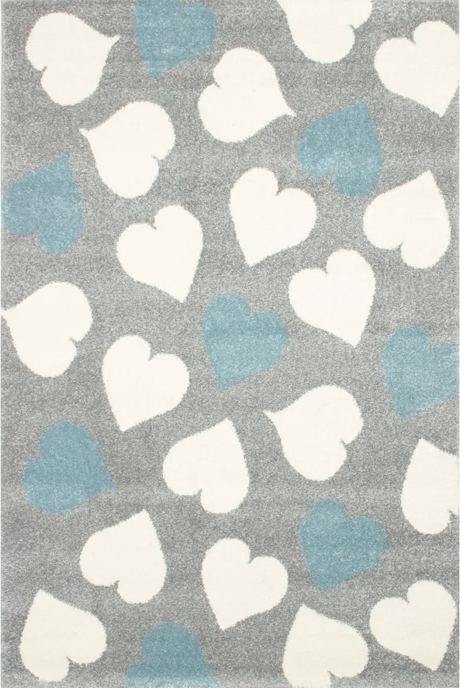 Detský kusový koberec Srdiečka šedý 2, Velikosti 100x150cm