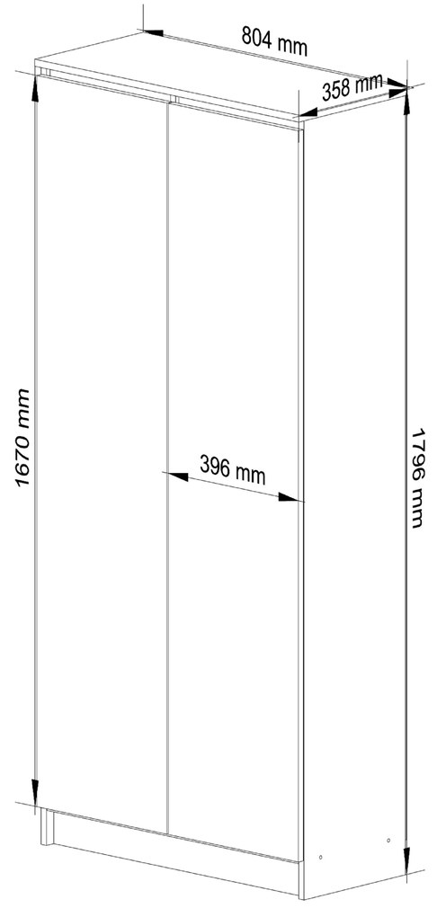 Policová skriňa Rainer II (dub sonoma + biela). Akcia -17%. Vlastná spoľahlivá doprava až k Vám domov. 1069820