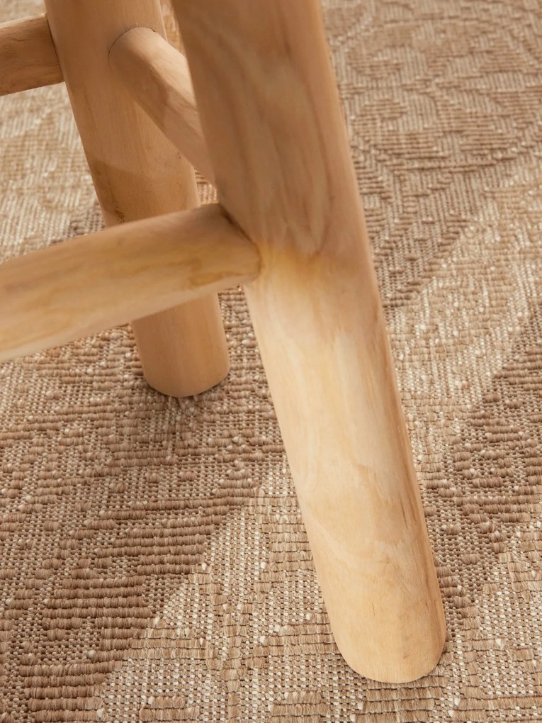 Kusový koberec Duet Rosel 106252 Beige/White kruh - na von aj na doma, 160x160 (priemer) kruh, béžová, chodba / predsieň, NORTHRUGS