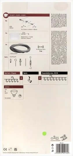 Paulmann 94134 - SADA 5xGU5,3/10W Bodové svietidlo MAC 230V biela