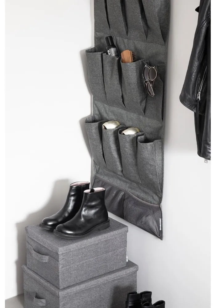 Sivý látkový úložný box s vekom 40x30x22 cm Soft Storage – Bigso