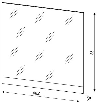Nástenné zrkadlo Luna 88,9 cm šedé