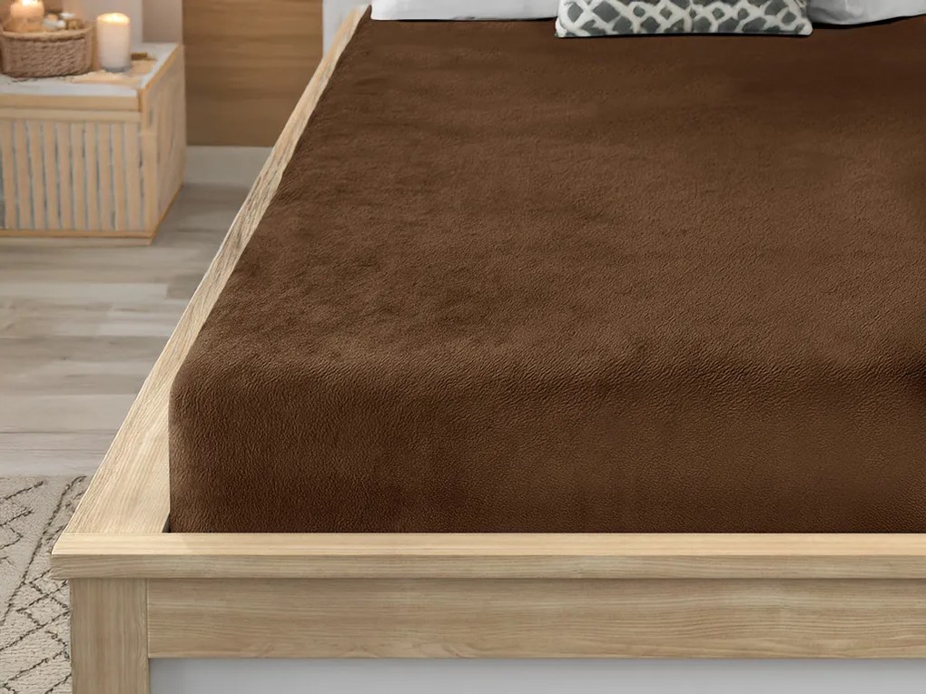 Obliečka mikroplyš SOFT 90x200 cm tmavohnedé