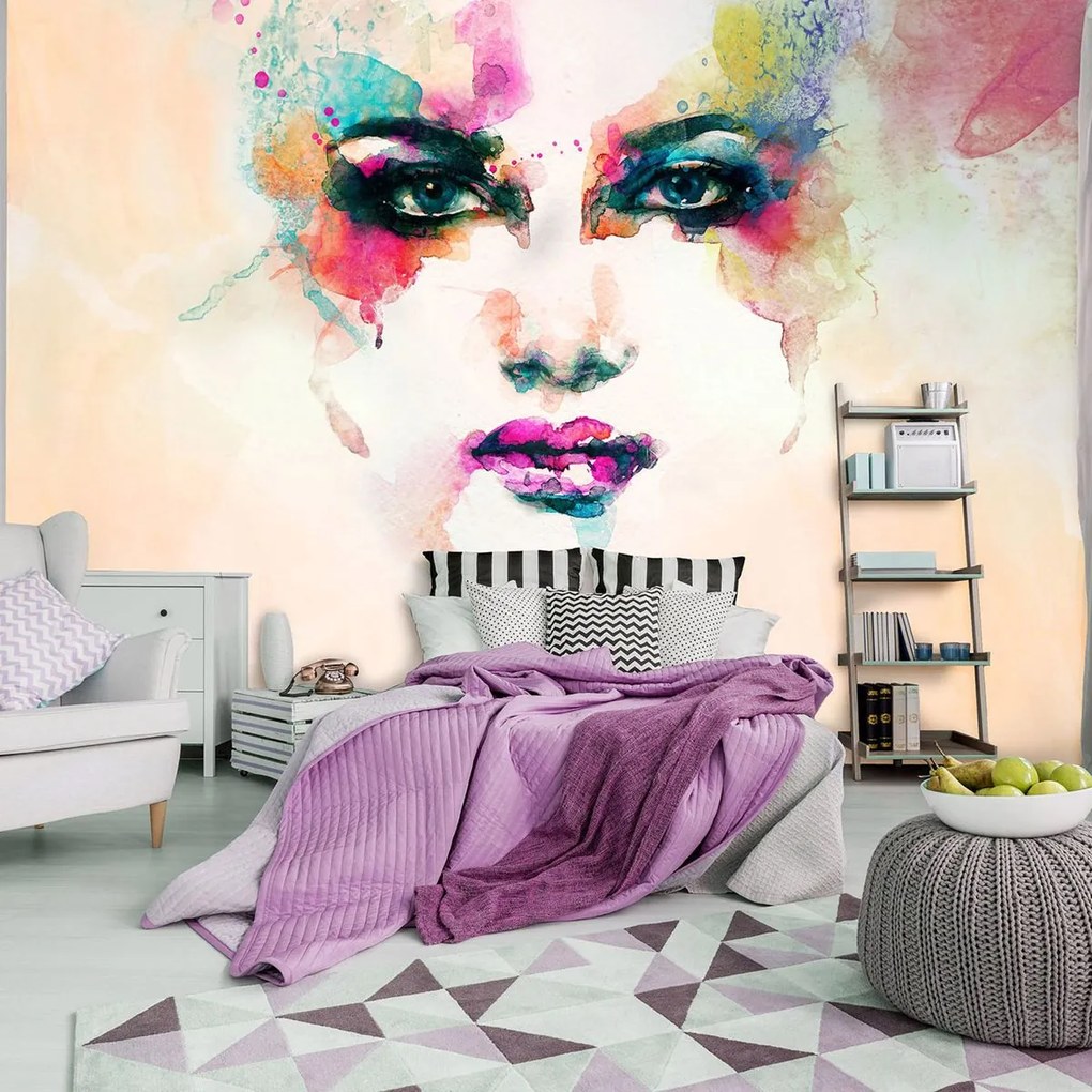 Fototapeta - Akvarel tvár (152,5x104 cm)