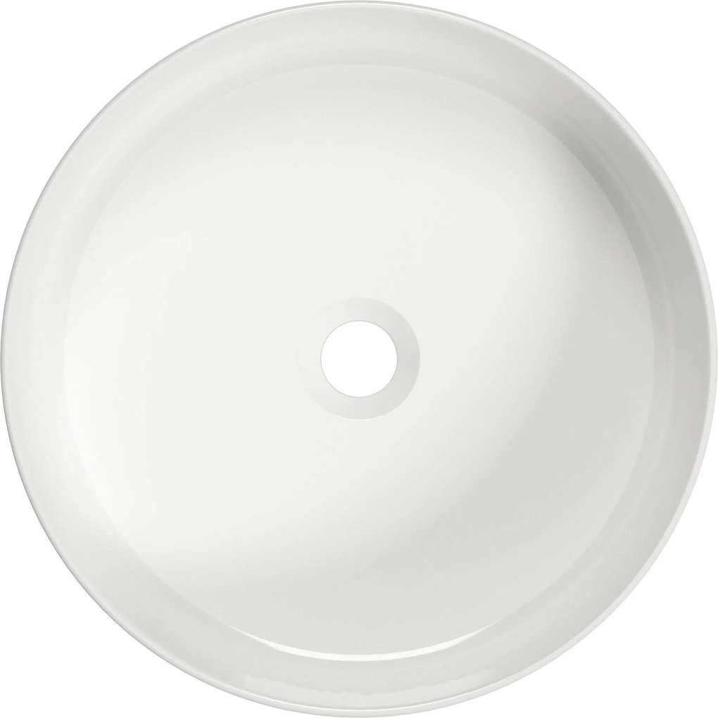 Deante Round, okrúhle umývadlo na dosku 405x405x145mm, biela lesklá, DEA-CGR_6U4S