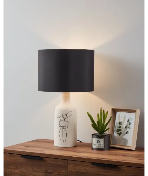 Eglo 43824 - Stolná lampa VINOZA 1xE27/40W/230V čierna/biela