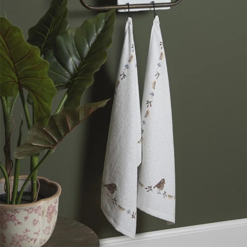 Kuchynský froté uterák s motívom vtáčika moineau - 40 * 66 cm