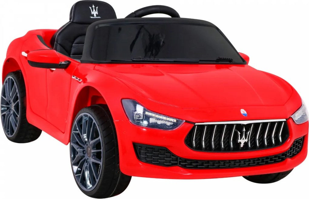 Ramiz Maserati Ghibli batéria pre deti Červená + diaľkové ovládanie + pomalý štart + EVA + MP3 USB + LED
