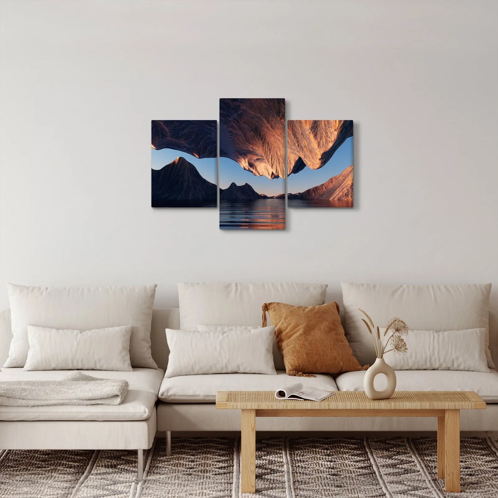 Obraz - 3D útesy (90x60 cm)