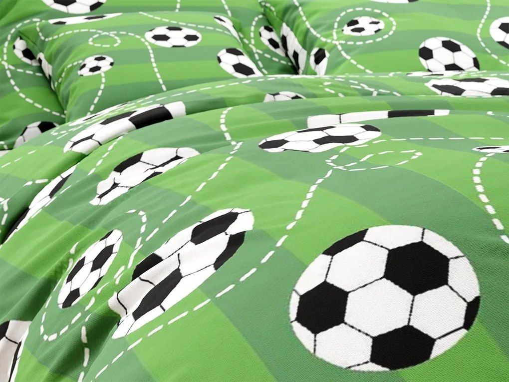 Bavlnené obliečky FOOTBALL TIME zelené Rozmer obliečky: 70 x 90 cm | 140 x 200 cm