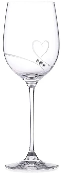 Diamante poháre na biele víno Romance s kamienkami Swarovski 330ml 1KS