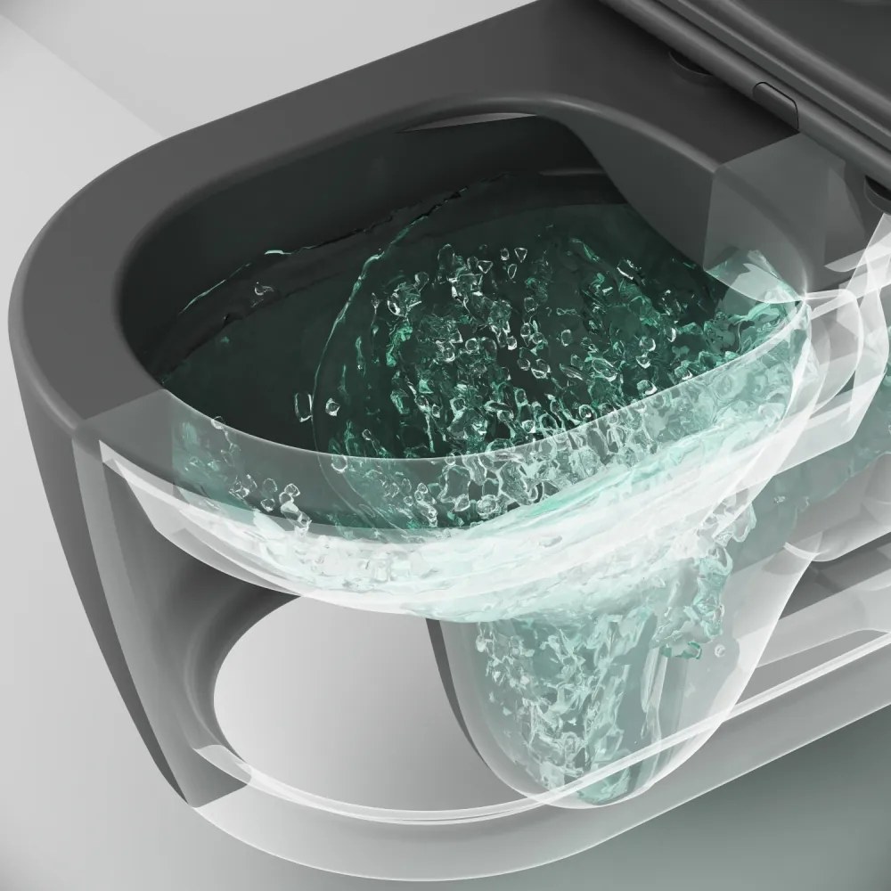 Závesné WC AM.PM Func CFA1700MBSC bezokrajové, so sedadlom Microlift, čierne