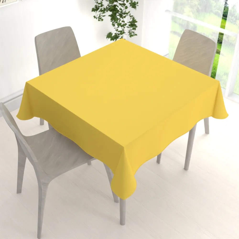 Biante Dekoračný štvorcový obrus Rongo RG-090 Svetlo žltý 130x130 cm