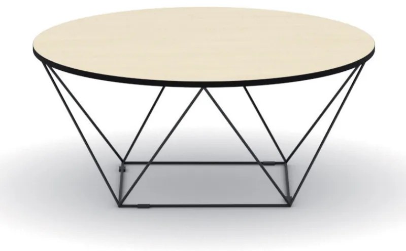 Okrúhly konferenčný stôl WIRE, priemer 105 cm, breza