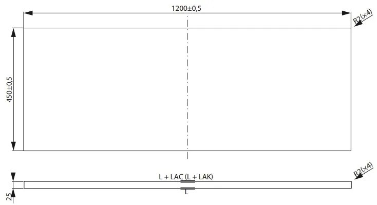Cersanit City, pultová doska 120x45x2,5 cm, dub, S599-0154