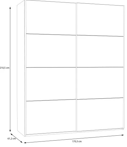 Šatníková skriňa KARO 170x210 cm biela