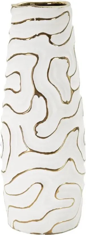 Váza Lia 39 cm biela/zlatá