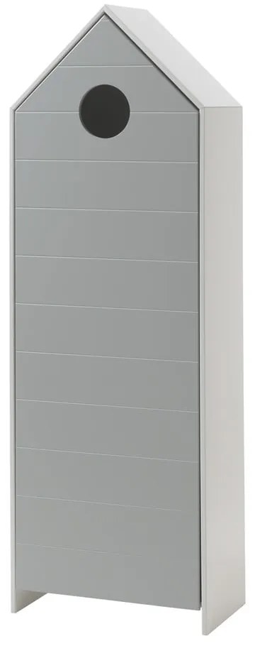 Sivá domčeková šatníková skriňa Vipack Casami