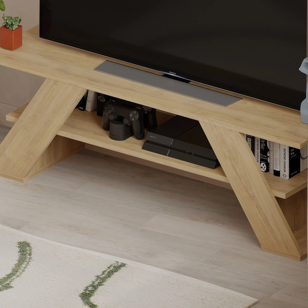 TV stolík Houseland Farfalla 120 cm prírodný dub