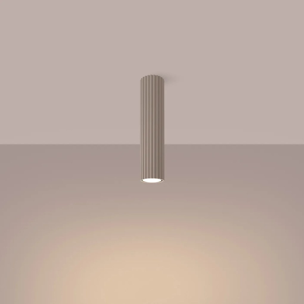 Stropné svietidlo Karbon, 1x tmavobéžové hliníkové tienidlo, (30 cm)