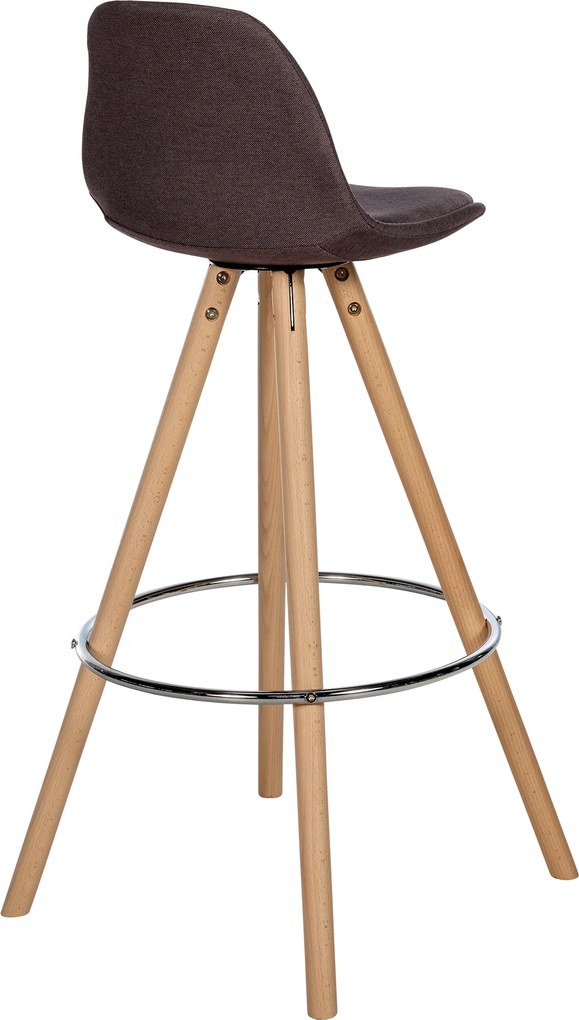 Barová stolička Corbin Round - látka, natura rám - hnedá