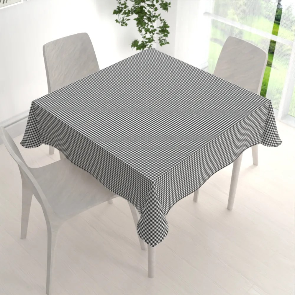 Biante Dekoračný štvorcový obrus Rebeka RE-012 Sivo-biela kocka malá 100x100 cm