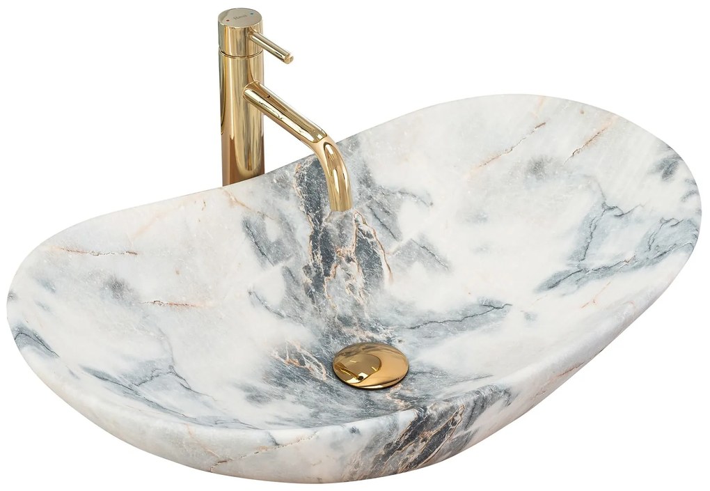 Rea Royal 60 umývadlo, 60 x 36 cm, napodobenina kameňa Granit mat, REA-U8742