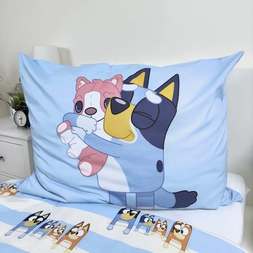 Jerry Fabrics Bavlnené obliečky Bluey, 140 x 200 cm, 70 x 90 cm