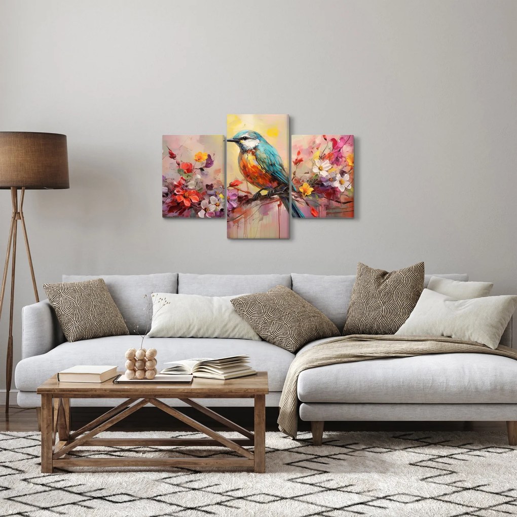Obraz - Maľba vtáčika (90x60 cm)