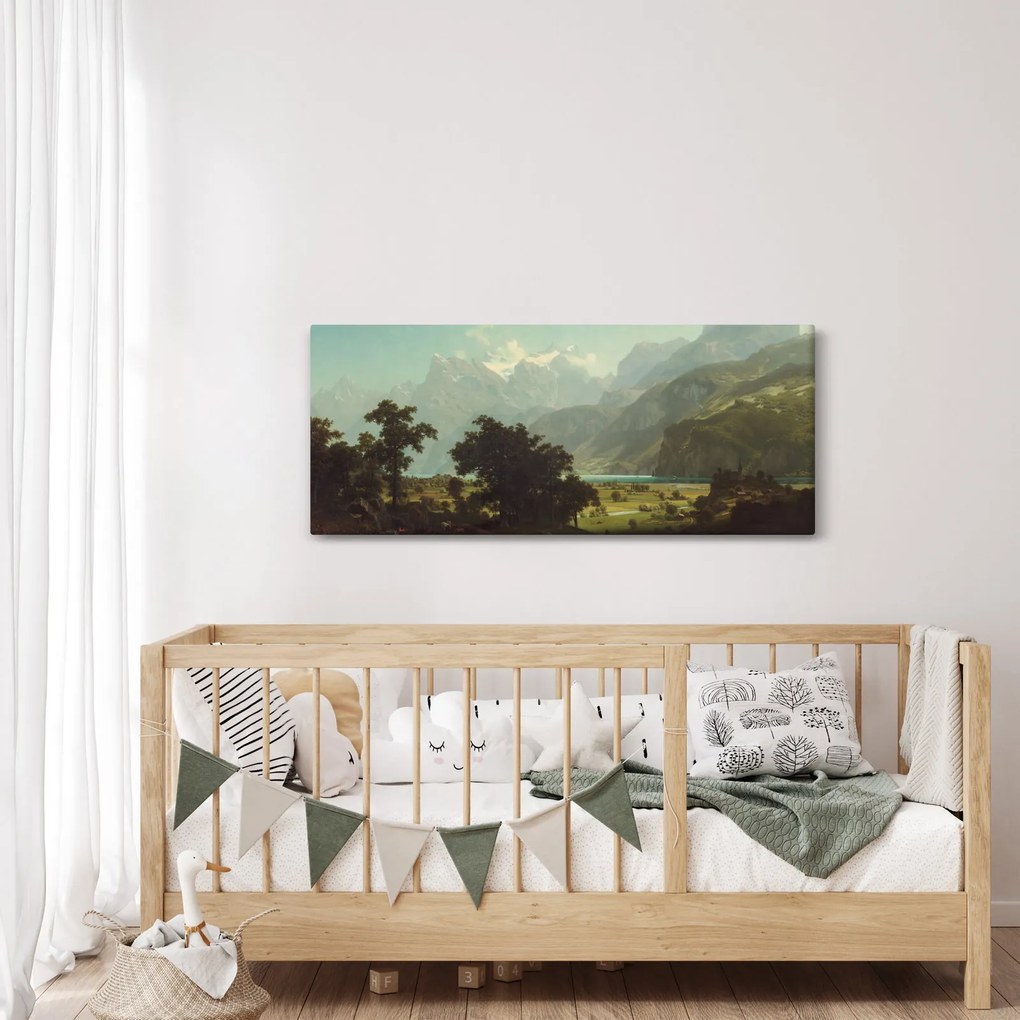 Obraz - Albert Bierstadt, Lake Lucerne, reprodukcia (120x50 cm)