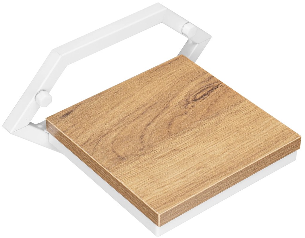 Nástenný kvetinový stojan DORON biely/dub remeselný