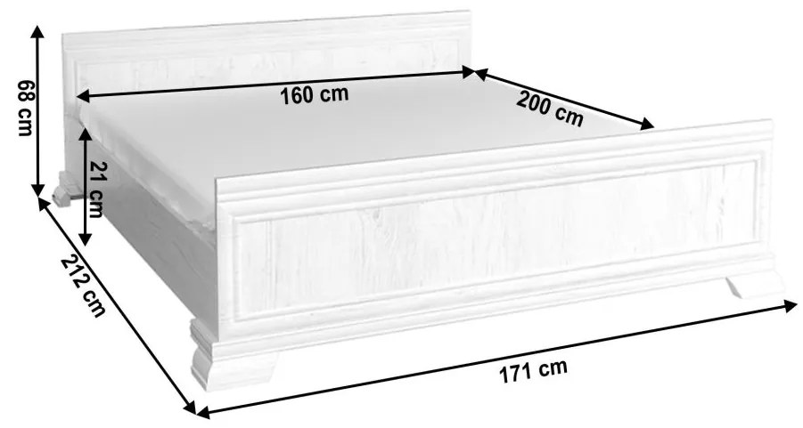 Tempo Kondela Posteľ KLS, sosna andersen, 160x200, KORA