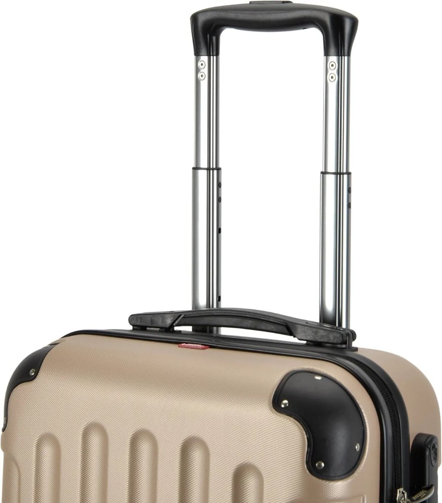 Kabínový kufor na 4 kolieskach 55x39x20cm farba šampanská