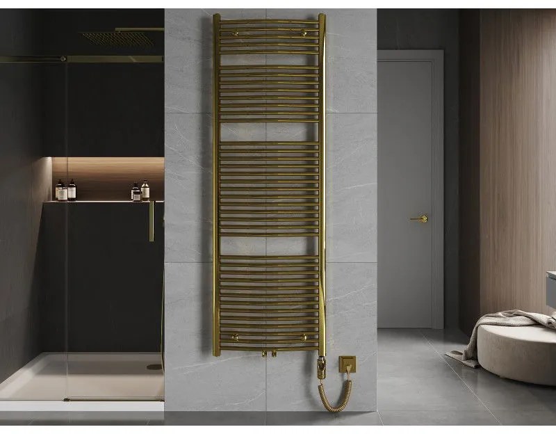 Mexen Ares, elektrické vykurovacie teleso 1800 x 600 mm, 600 W, zlatá lesklá, W102-1800-600-2900-50