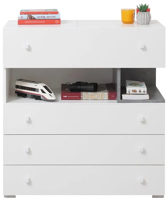 Komoda  Sigma SI11  Biely Lux/betón