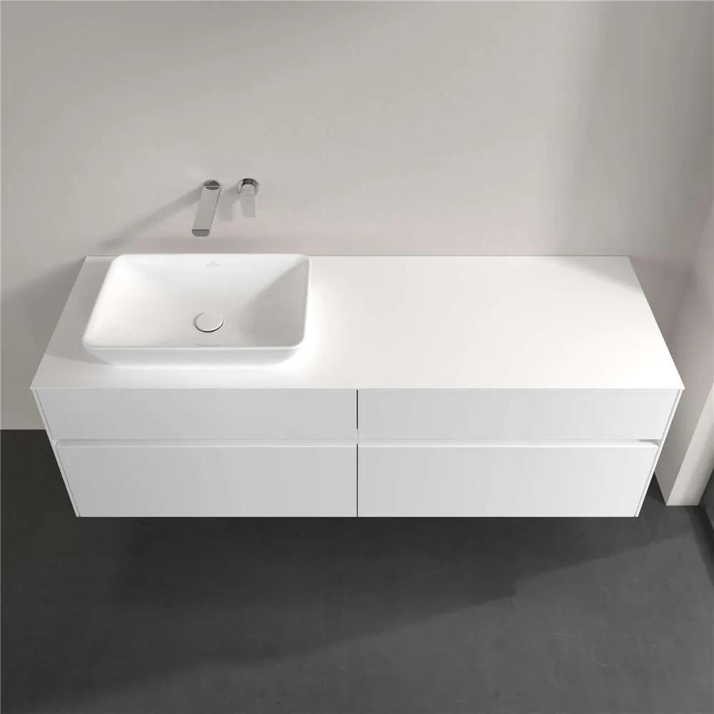 VILLEROY &amp; BOCH Collaro závesná skrinka pod umývadlo na dosku (umývadlo vľavo), 4 zásuvky, 1600 x 500 x 548 mm, White Matt, C12100MS
