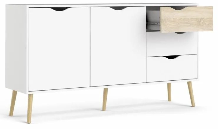 Biela komoda OSLO 75381 s 3 zásuvkami
