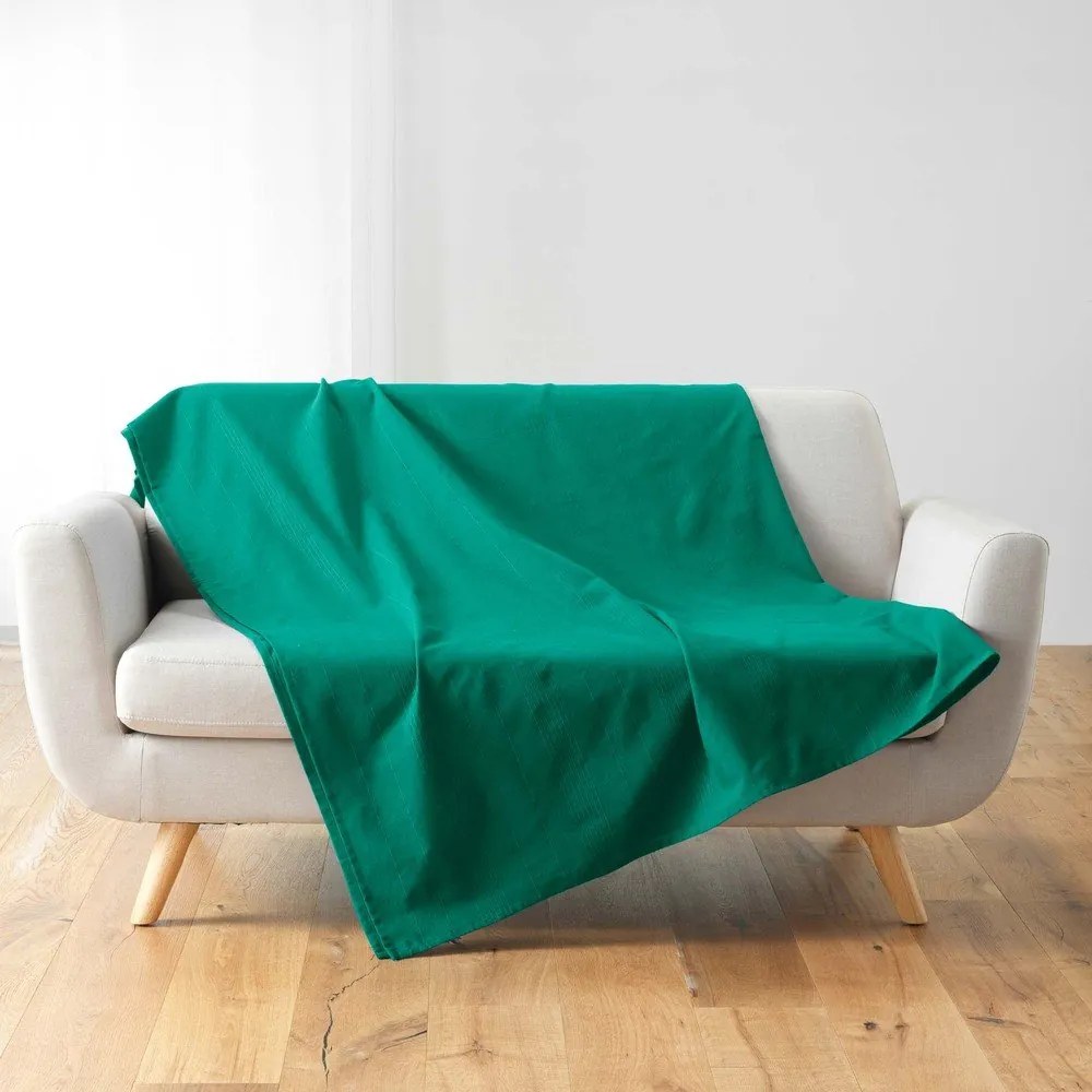 Zelenomodrý pléd 180x220 cm Lucile – douceur d'intérieur