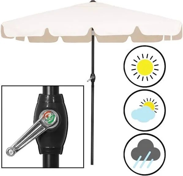 Záhradný slnečník 200 X 130 cm SPRINGOS GU0039 - ecru