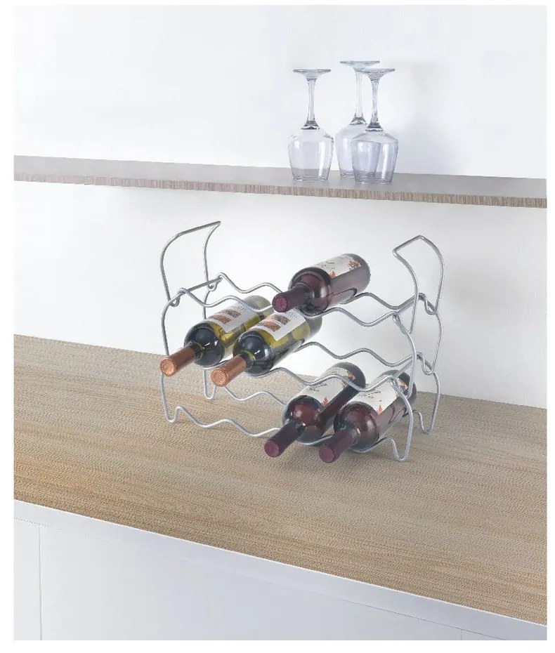 Trojposchodový držiak na 12 fliaš vína Metaltex Wine, dĺžka 45 cm