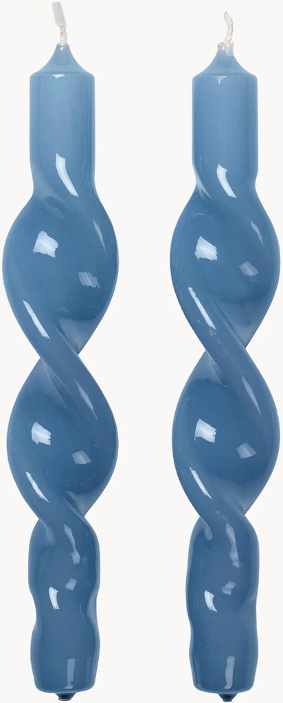 Ručne vyrobené kužeľovité sviečky Twist, 2 ks