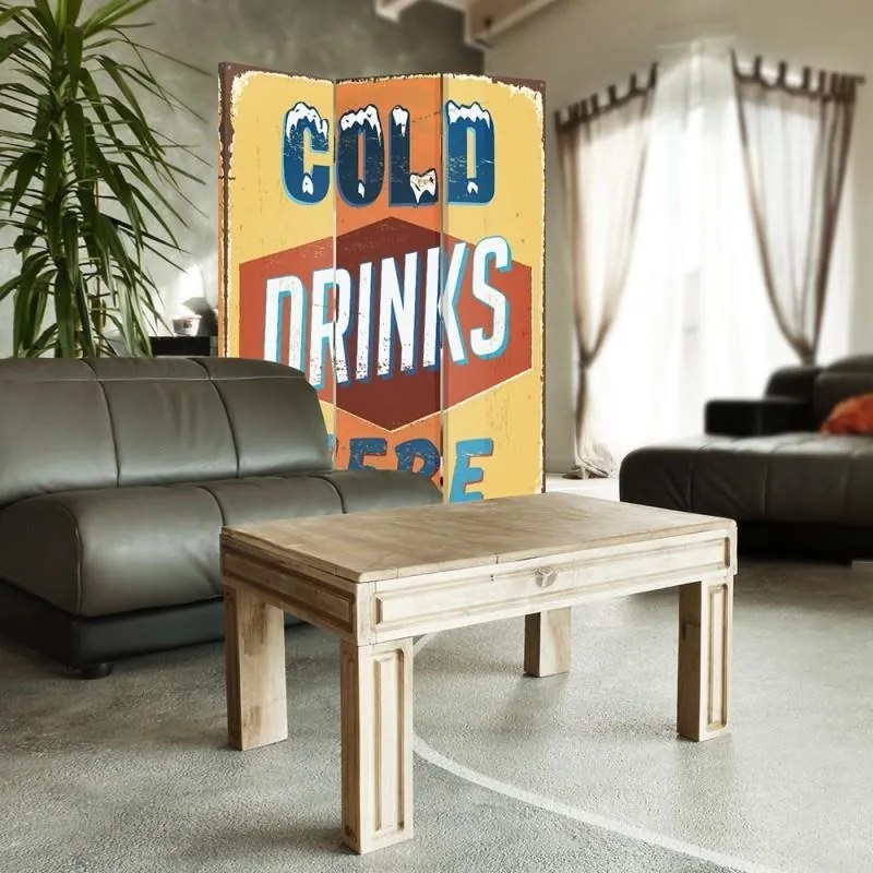 CARO Paraván - Cold Drinks Here | trojdielny | obojstranný 110x150 cm